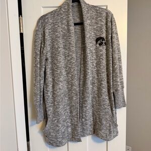 Iowa Hawkeyes Gray Open-Front Cardigan Small